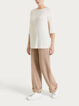 Pantalone ampio con tasche in Compact Light Marroni Donna - Ragno