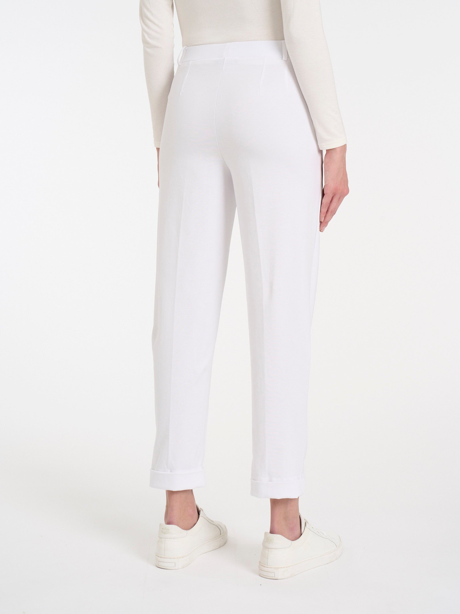 Pantalone a carota con tasche in Compact Light  Bianchi Donna - Ragno