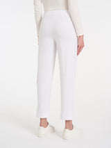 Pantalone a carota con tasche in Compact Light Bianchi Donna - Ragno