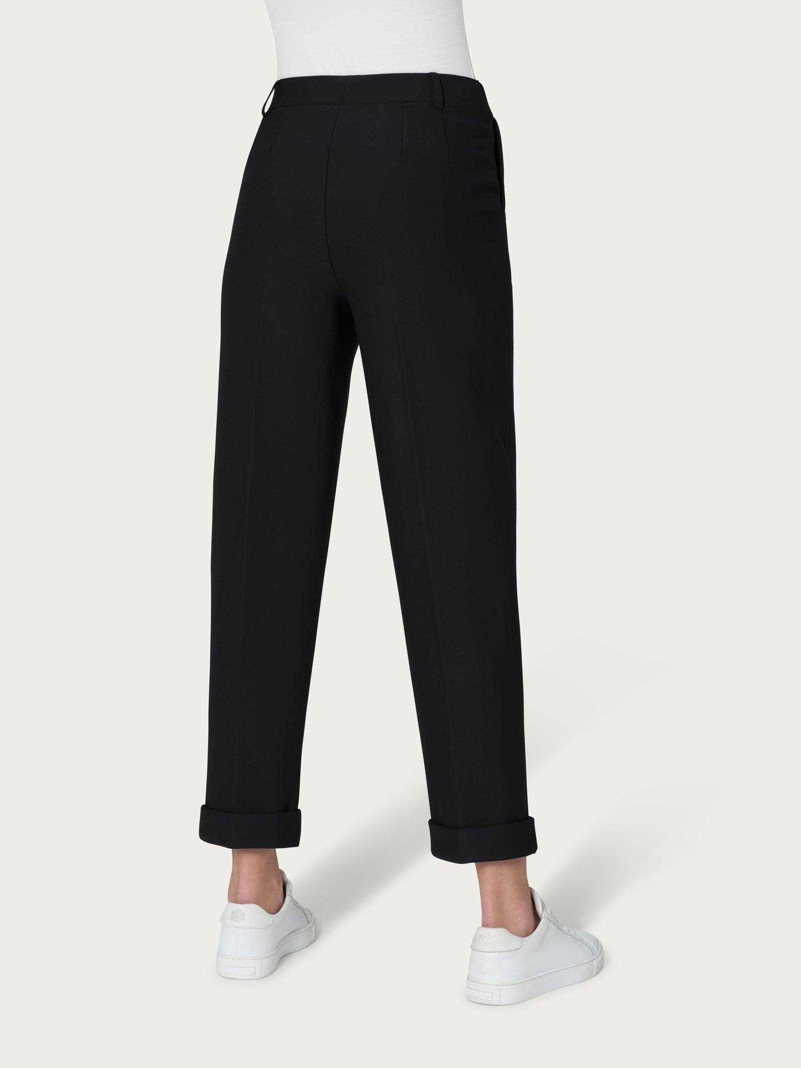 Pantalone a carota con tasche in Compact Light  Neri Donna - Ragno