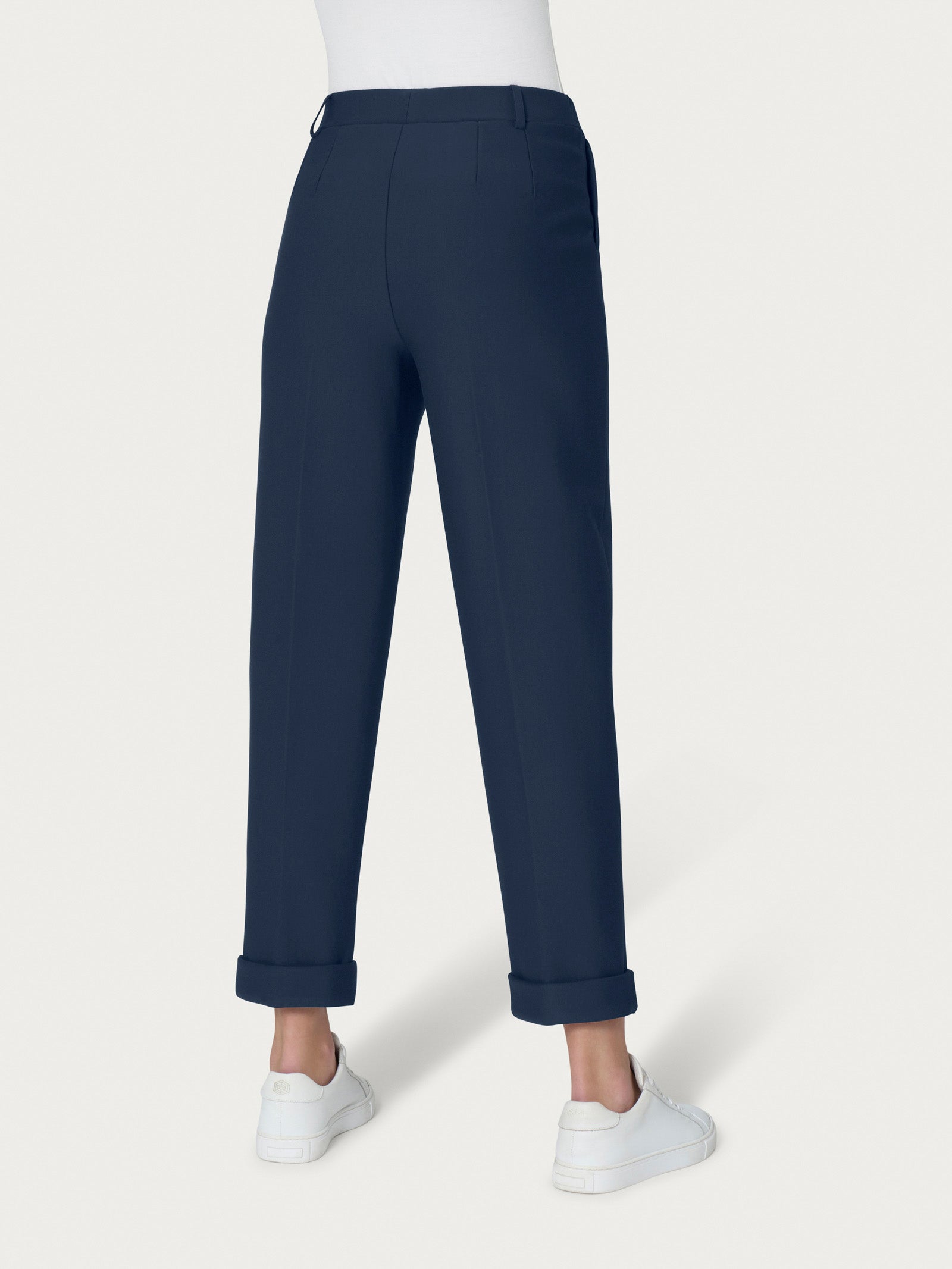 Pantalone a carota con tasche in Compact Light  Blu Donna - Ragno