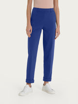 Pantalone a carota con tasche in Compact Light Blu Donna - Ragno