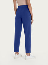 Pantalone a carota con tasche in Compact Light Blu Donna - Ragno