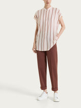 Pantalone a carota con tasche in Compact Light Marroni Donna - Ragno