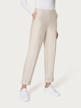 Pantalone a carota con tasche in Compact Light Bianchi Donna - Ragno
