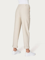 Pantalone a carota con tasche in Compact Light Bianchi Donna - Ragno