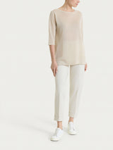 Pantalone a carota con tasche in Compact Light Bianchi Donna - Ragno