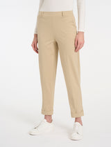 Pantalone a carota con tasche in Compact Light Marroni Donna - Ragno