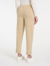 Pantalone a carota con tasche in Compact Light Marroni Donna - Ragno