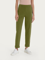 Pantalone a carota con tasche in Compact Light Verdi Donna - Ragno