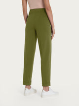 Pantalone a carota con tasche in Compact Light Verdi Donna - Ragno