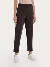 Pantalone a carota con tasche in Compact Light Marroni Donna - Ragno