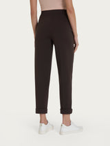 Pantalone a carota con tasche in Compact Light Marroni Donna - Ragno