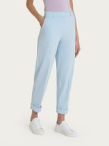 Pantalone a carota con tasche in Compact Light Azzurri Donna - Ragno