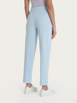 Pantalone a carota con tasche in Compact Light Azzurri Donna - Ragno