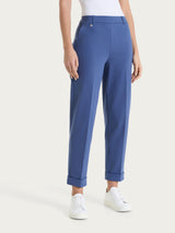 Pantalone a carota con tasche in Compact Light Blu Donna - Ragno