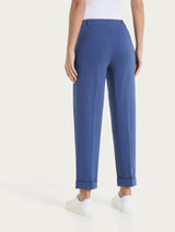 Pantalone a carota con tasche in Compact Light Blu Donna - Ragno