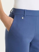 Pantalone a carota con tasche in Compact Light Blu Donna - Ragno
