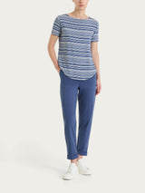 Pantalone a carota con tasche in Compact Light Blu Donna - Ragno