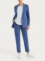 Pantalone a carota con tasche in Compact Light Blu Donna - Ragno