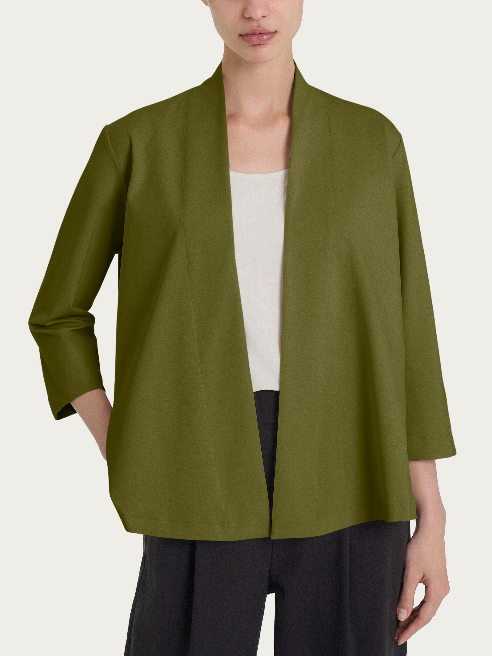 Cardigan aperto in Compact Light Verdi Donna - Ragno