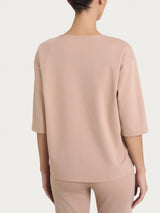 Maglia corta girocollo in Compact Light Marroni Donna - Ragno