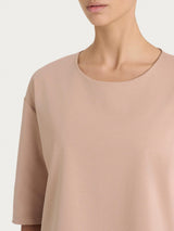 Maglia corta girocollo in Compact Light Marroni Donna - Ragno
