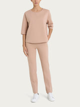 Maglia corta girocollo in Compact Light Marroni Donna - Ragno