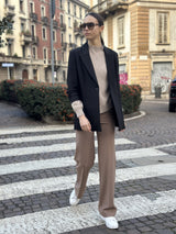 Pantalone ampio in Compact Marroni Donna - Ragno
