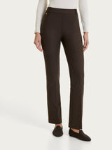 Knöchellange Flare-Hose aus Compact in Braun für Damen – Ragno