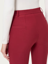 Pantalone flare alla caviglia in Compact Rossi Donna - Ragno