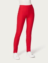 Pantalone a sigaretta con spacchetti in Compact Rossi Donna - Ragno
