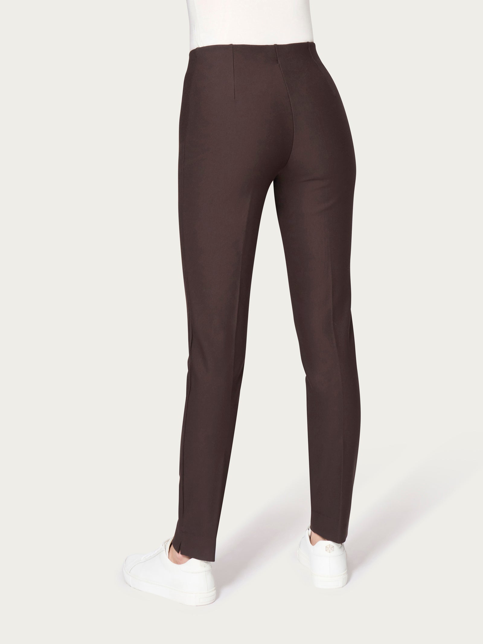 Pantalone a sigaretta con spacchetti in Compact Marroni Donna - Ragno
