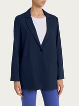 Blazer leggero destrutturato in Super Fresh Blu Donna - Ragno