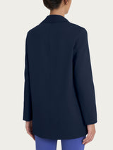 Blazer leggero destrutturato in Super Fresh Blu Donna - Ragno