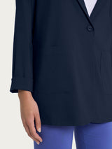 Blazer leggero destrutturato in Super Fresh Blu Donna - Ragno