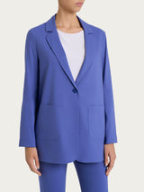 Blazer leggero destrutturato in Super Fresh Blu Donna - Ragno
