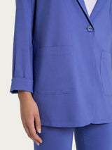 Blazer leggero destrutturato in Super Fresh Blu Donna - Ragno