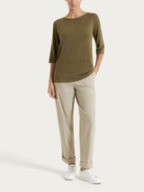 Pantalone a carota con tasche in Super Fresh Marroni Donna - Ragno