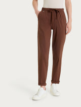 Pantalone jogger con tasche in Super Fresh Marroni Donna - Ragno