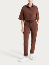 Pantalone jogger con tasche in Super Fresh Marroni Donna - Ragno