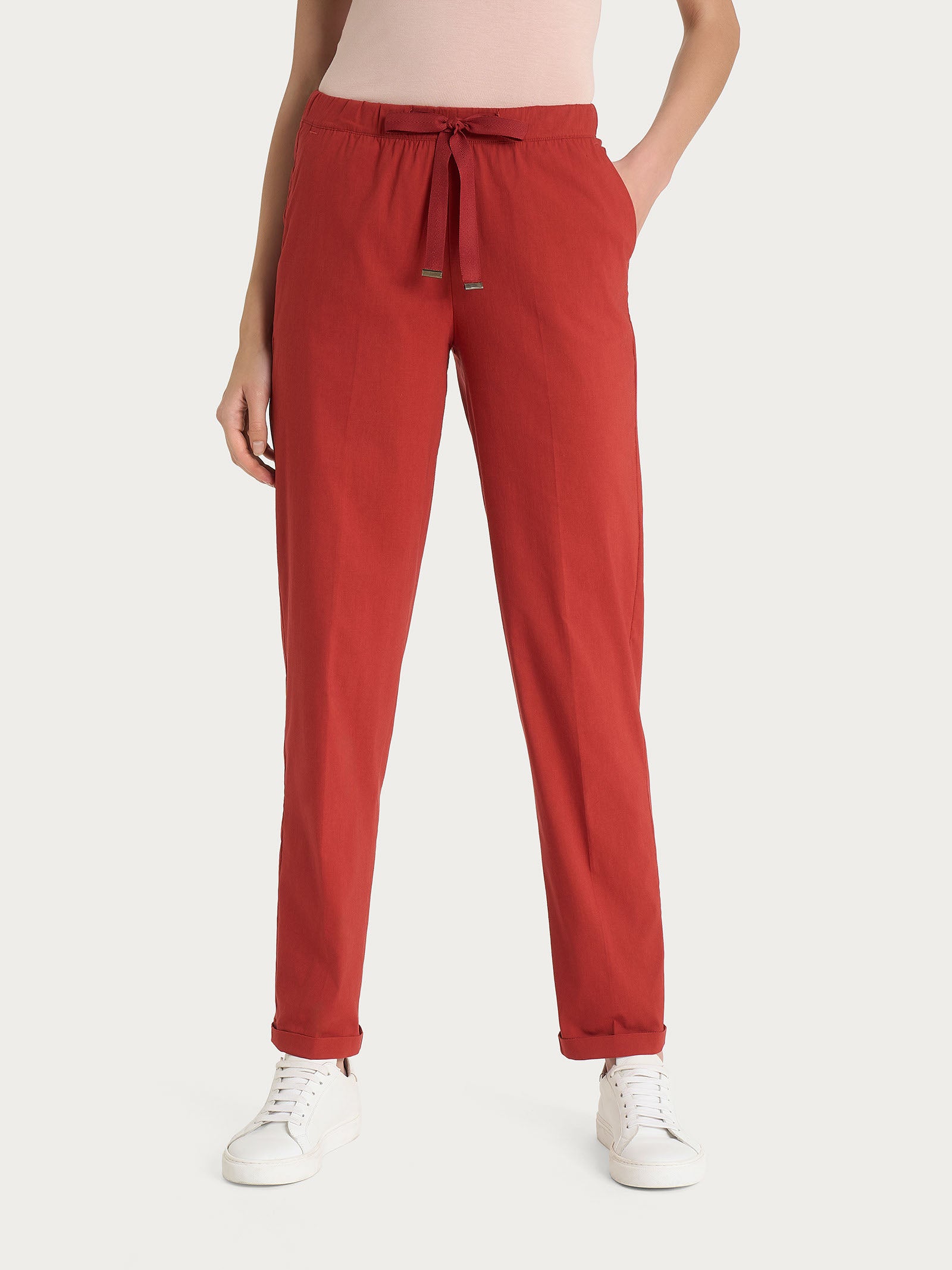 Pantalone jogger con tasche in Super Fresh Rossi Donna - Ragno