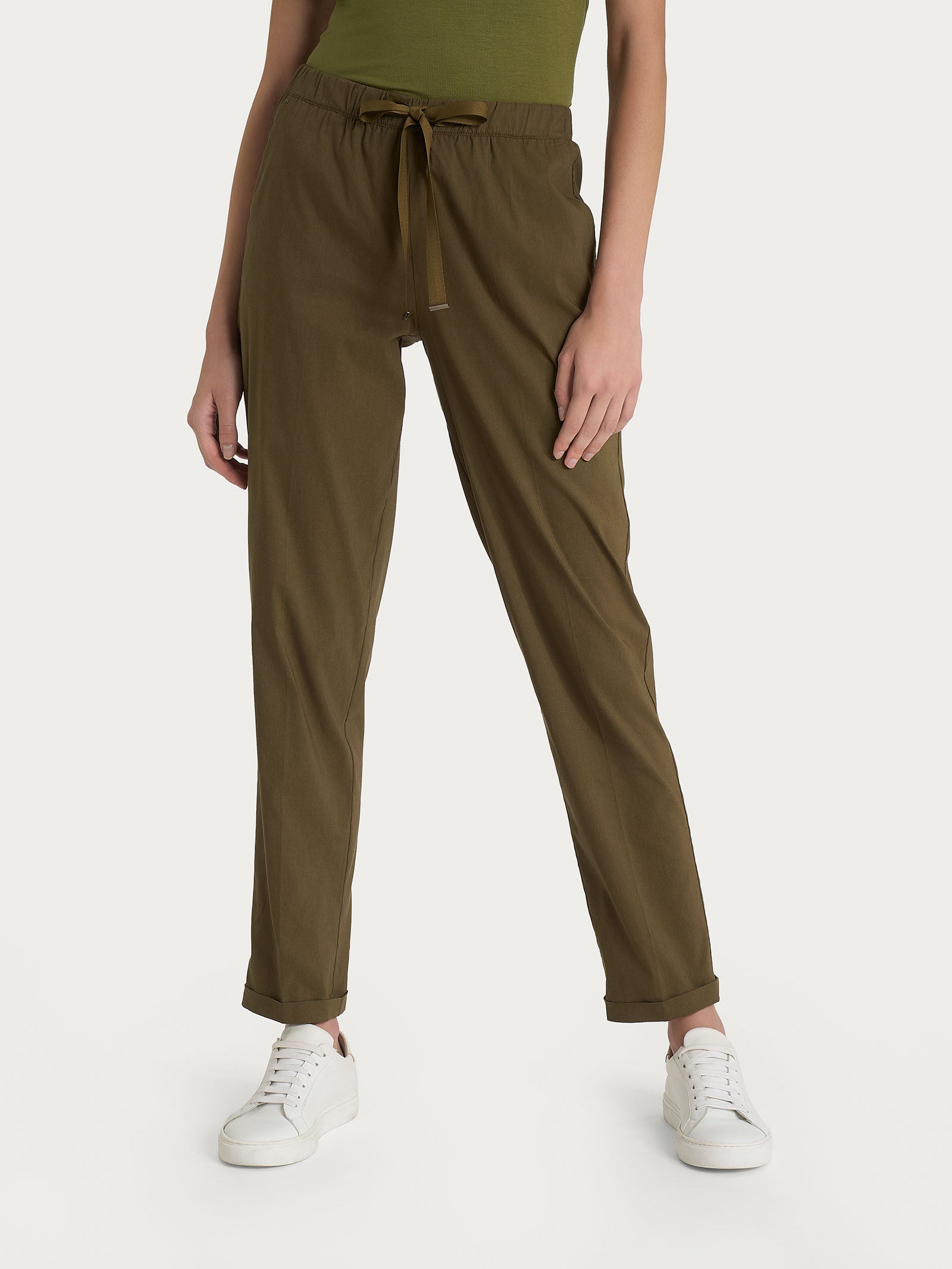 Pantalone jogger con tasche in Super Fresh Verdi Donna - Ragno