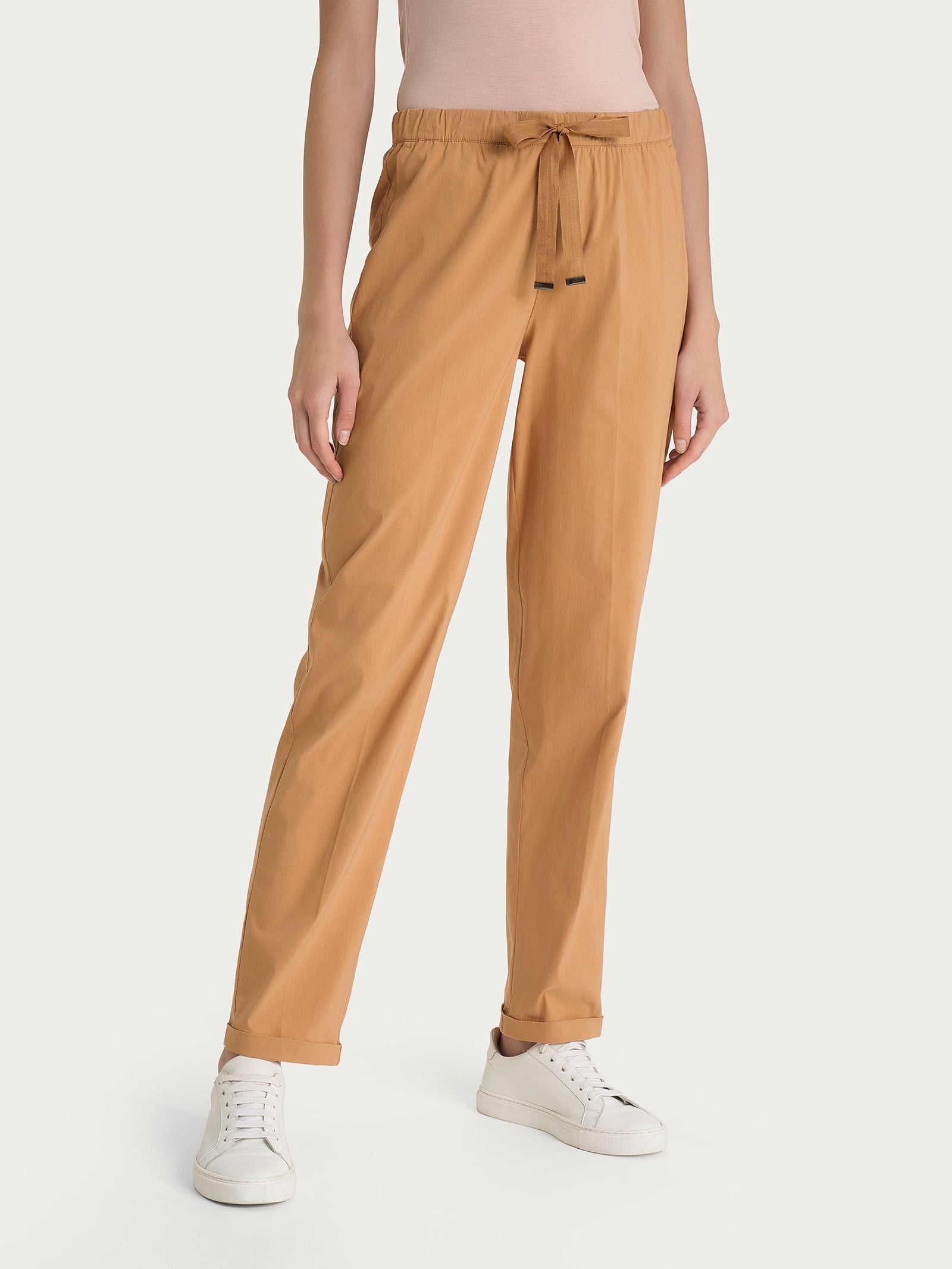 Pantalone jogger con tasche in Super Fresh Marroni Donna - Ragno
