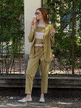 Pantalone jogger con tasche in Super Fresh Verdi Donna - Ragno