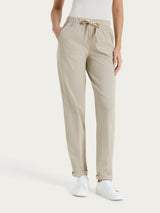 Pantalone jogger con tasche in Super Fresh Marroni Donna - Ragno