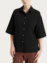 Camicia con manica corta in Super Fresh Neri Donna - Ragno