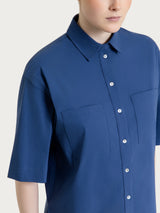 Camicia con manica corta in Super Fresh Blu Donna - Ragno
