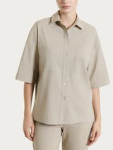 Camicia con manica corta in Super Fresh Marroni Donna - Ragno
