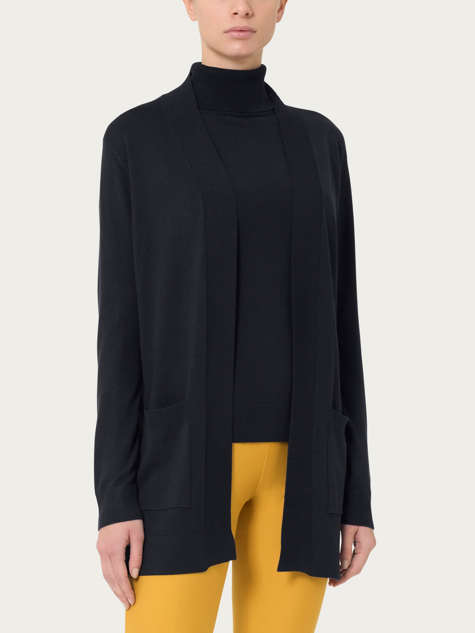 Four Seasons Long Cardigan Black Ragno